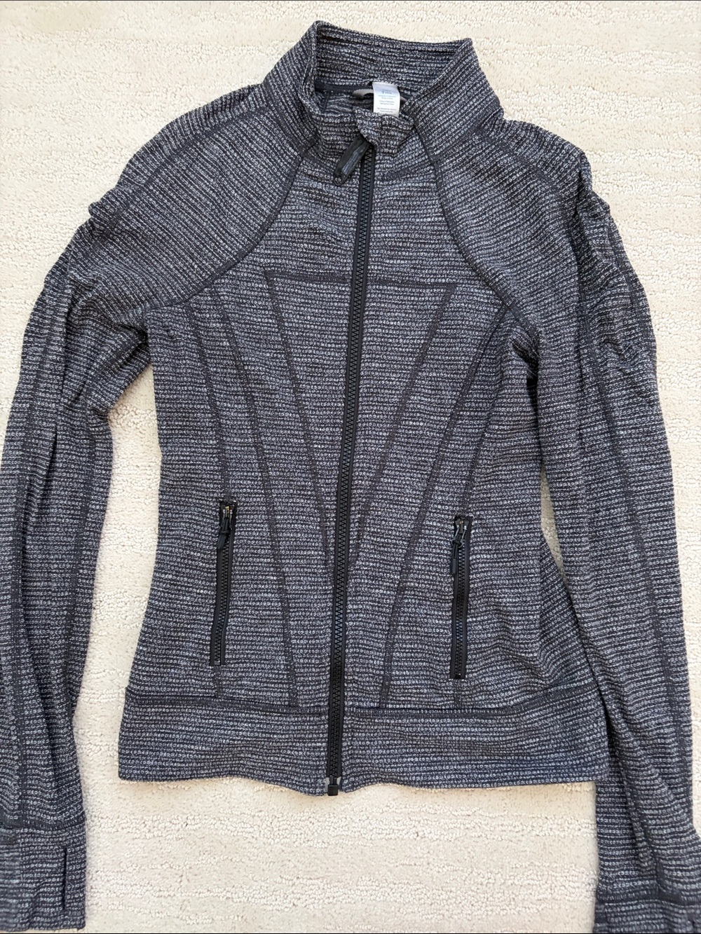 Ivivva Heather Charcoal Perfect Your Practice Zip-Front Athletic Jacket